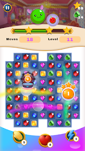 ジュエルフレンジー - 3つの宝石を揃えるパズルゲーム