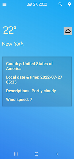 Android application My Weather screenshort