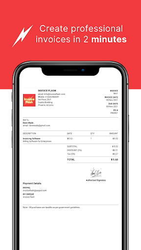 Android application Invoice Flash - Create Invoice screenshort