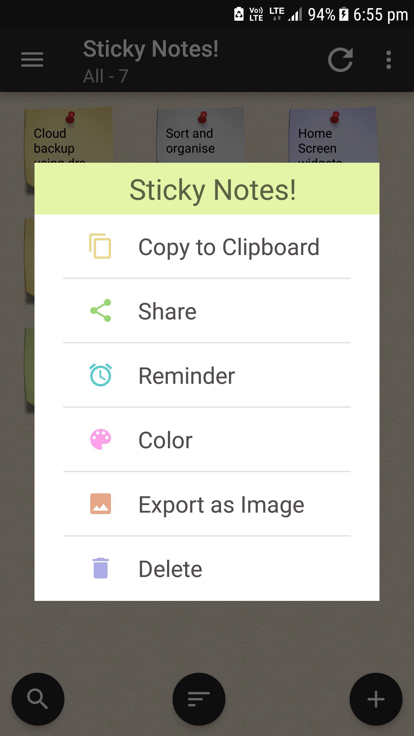 Android application Sticky Notes Pro ! screenshort