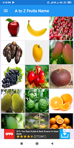 A to Z Fruits Names