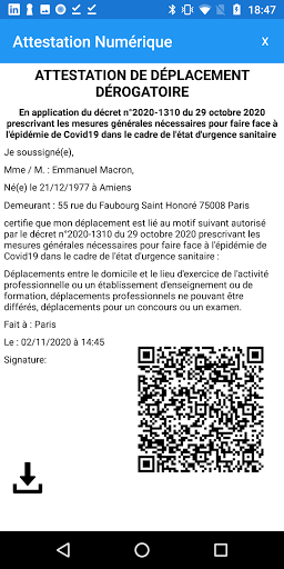 Android application 10 km Rayon Vol d'oiseau + Att screenshort