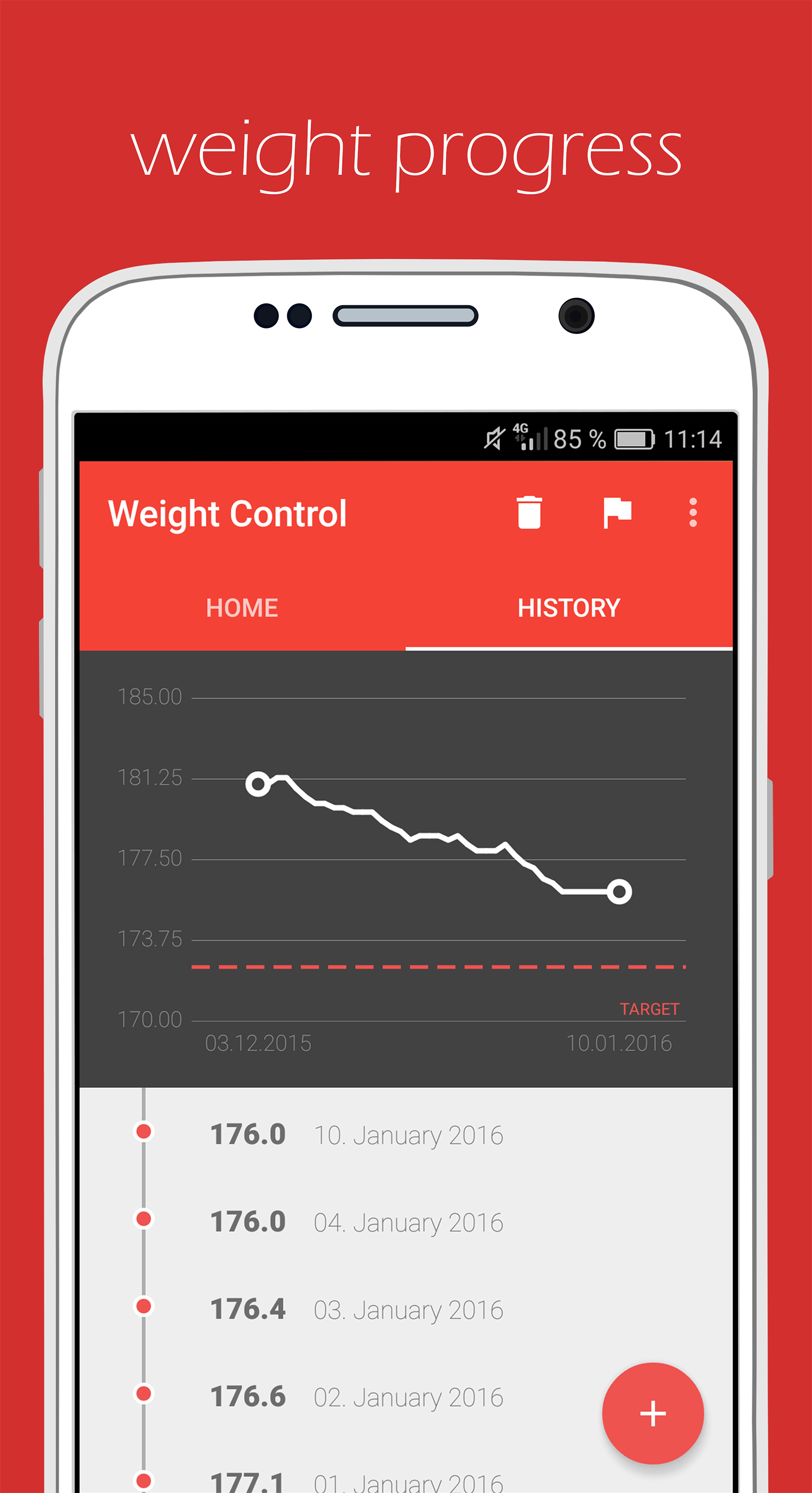 Android application Weight Loss Tracker screenshort