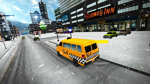 Snow City Taxi Driver Rush 3D Screen 3