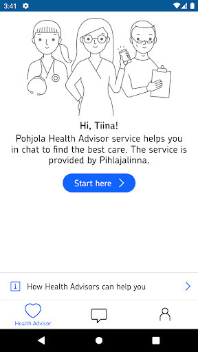 Android application Pohjola Health Advisor screenshort