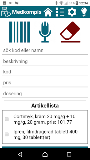 Android application Medkompis screenshort