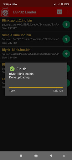 ESP32 Loader (Blynk Uploader) Screen 2