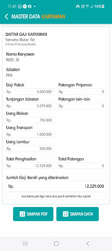 Hitung Gaji Screen 2