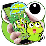 Cover Image of Download Lovely Frog Big Eye Raindrop Cartoon Theme 1.1.3 APK
