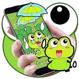 Lovely Frog Big Eye Raindrop Cartoon Theme icon