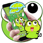 Lovely Frog Big Eye Raindrop Cartoon Theme  Icon