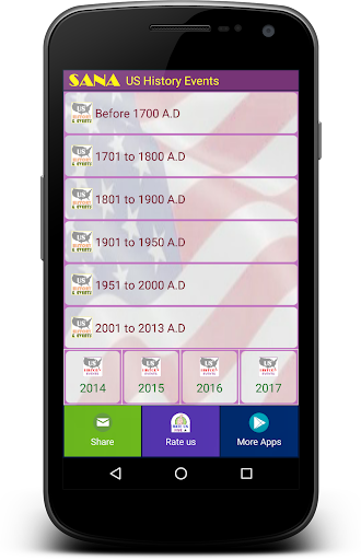 Android application US History screenshort