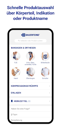 Bauerfeind Hilfsmittel-App Screen 2
