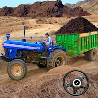 New Tractor trolley Farming Cargo Driver 3D