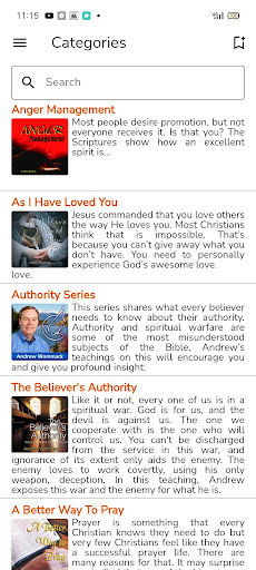 Android application Andrew Wommack Sermons screenshort