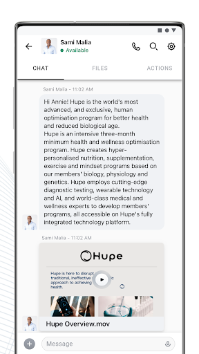 Hupe: Health Optimisation Screen 3