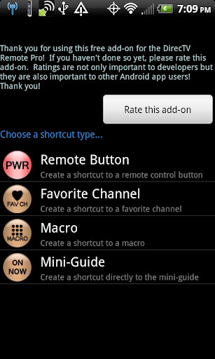 Remote+ Shortcut Addon Screen 3