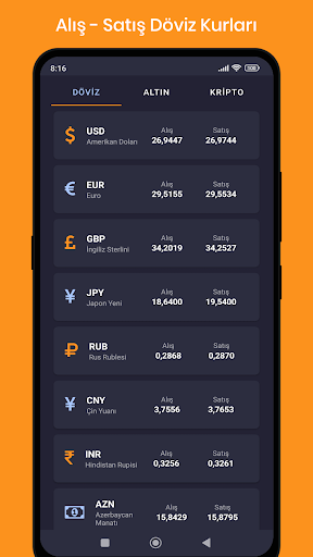 Döviz, Altın, Kripto Fiyatları Screen 2