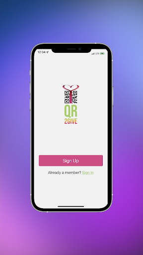 Android application QR 2Give screenshort