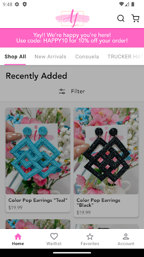 Android application Allie Lynn's Boutique screenshort