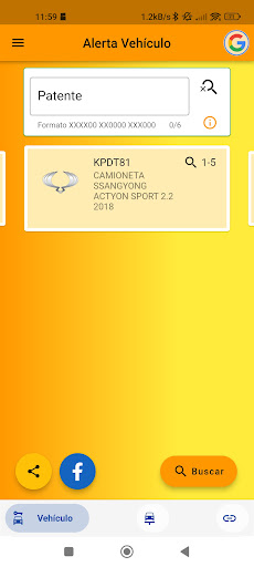 Android application Alerta Vehículo screenshort