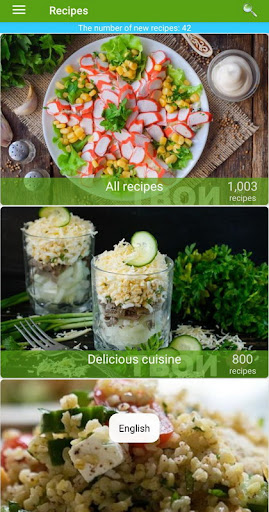 Android application Salad recipes screenshort