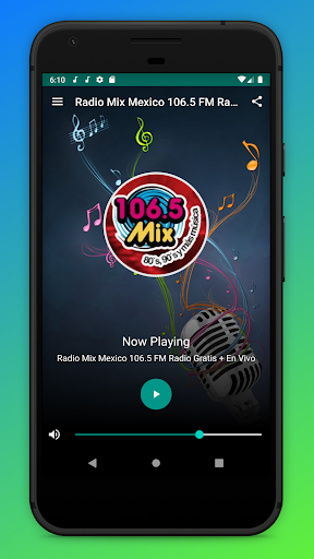 Android application Mix 106.5 FM Radio Mexico App screenshort