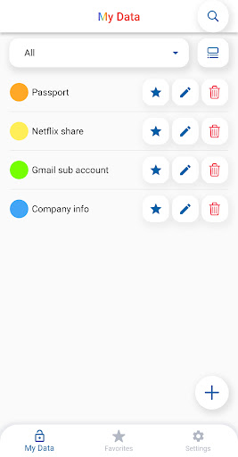 Android application Password Manager - KeyStore screenshort