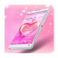 Pink glass heart Love theme