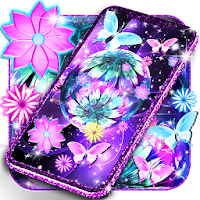 Neon flowers live wallpaper