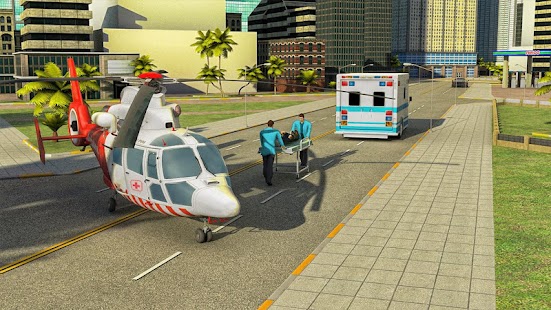 911 Helicóptero Volador Rescate Ciudad Simulador Screenshot