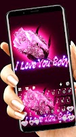 screenshot of Glitter Rose Love Keyboard Bac