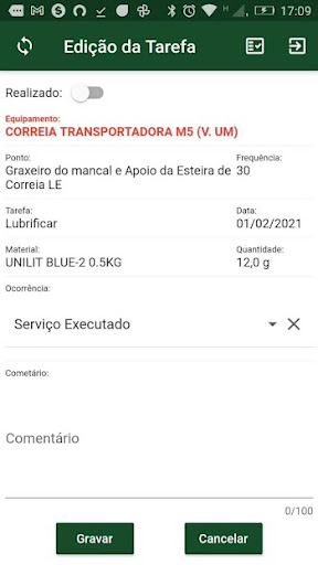 Android application Lubri System (Biancogres) screenshort