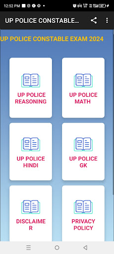 Android application UP POLICE PREVIOUS YEAR BOOK screenshort