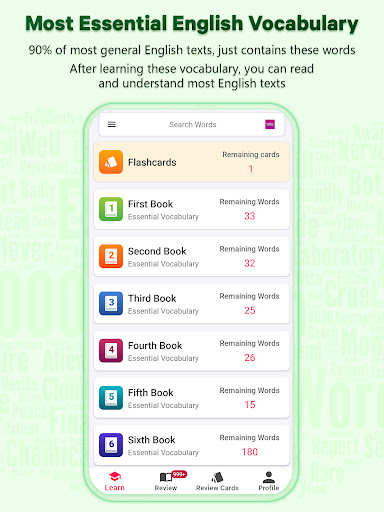 Android application Essential Vocabulary screenshort