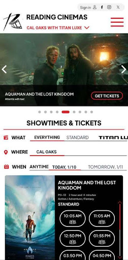 Android application Reading Cinemas screenshort