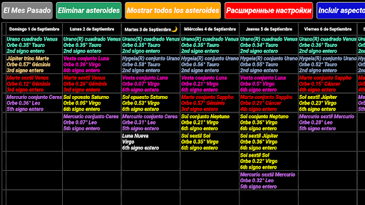 Astrología de Asteroides Screen 2