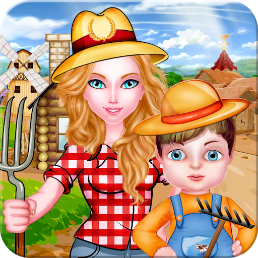 Mommy and Baby Build Farming logo
