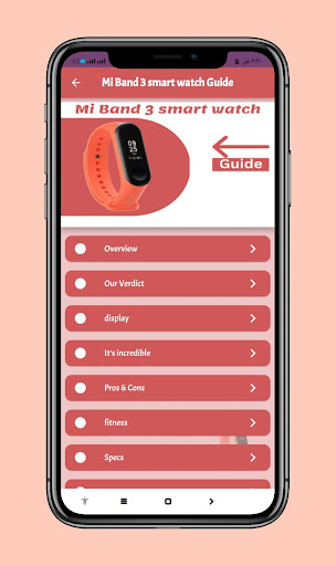 Android application xiaomi mi band 3 Guide screenshort