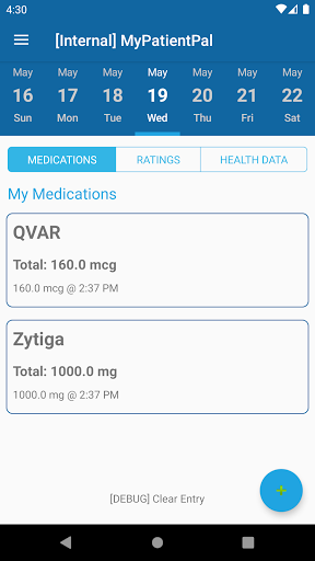 Android application MyPatientPal screenshort