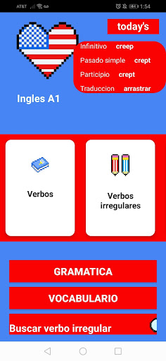 Android application Verbos Ingles screenshort