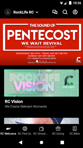 Android application R.O.C.K CHURCH CLE screenshort