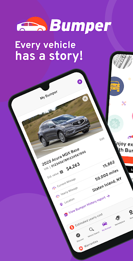 Android application Bumper Vehicle History Reports screenshort