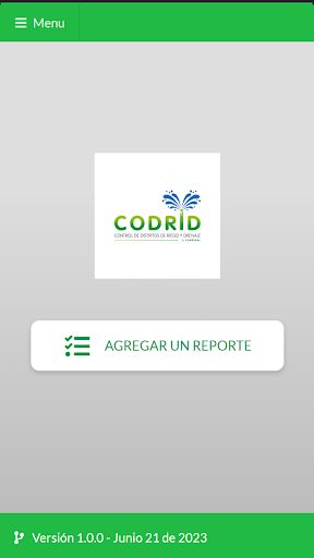 Android application CODRID Reportes screenshort