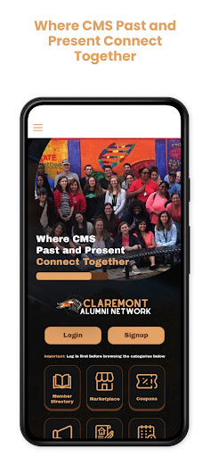 Android application Claremont MS Alumni Network screenshort
