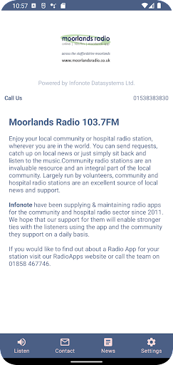 Android application Moorlands Radio 103.7FM screenshort
