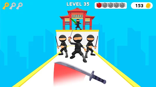 소드 슬릿 - 닌자 검 게임 Ninja Games 3D