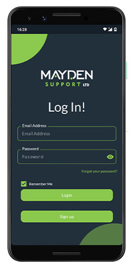 Android application Mayden screenshort