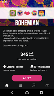 Bohemian - Screenshot del pacchetto di icone