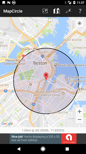 Android application MapCircle screenshort